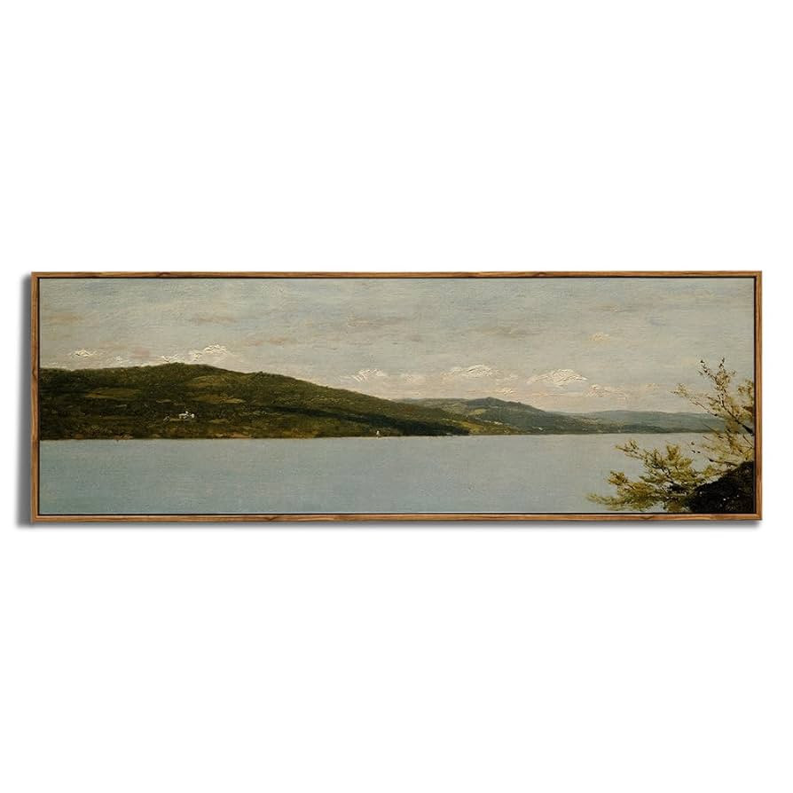 Framed Canvas Wall Art for Bedroom - Long Horizontal 13.5x40" Above the Bed - Vintage Farmhouse F... | Amazon (US)