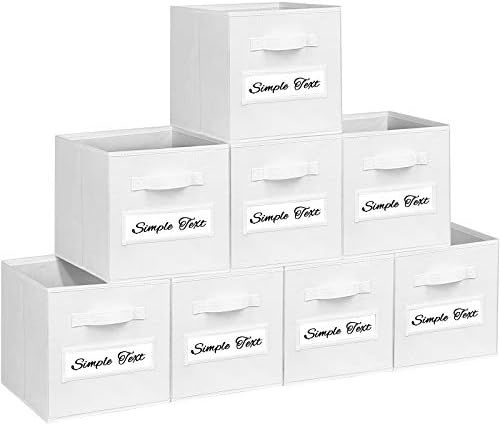 TomCare 8-Pack Storage Cubes Foldable Fabric Cube Storage Bins with 10 Label Window Cards Cloth Cube | Amazon (US)
