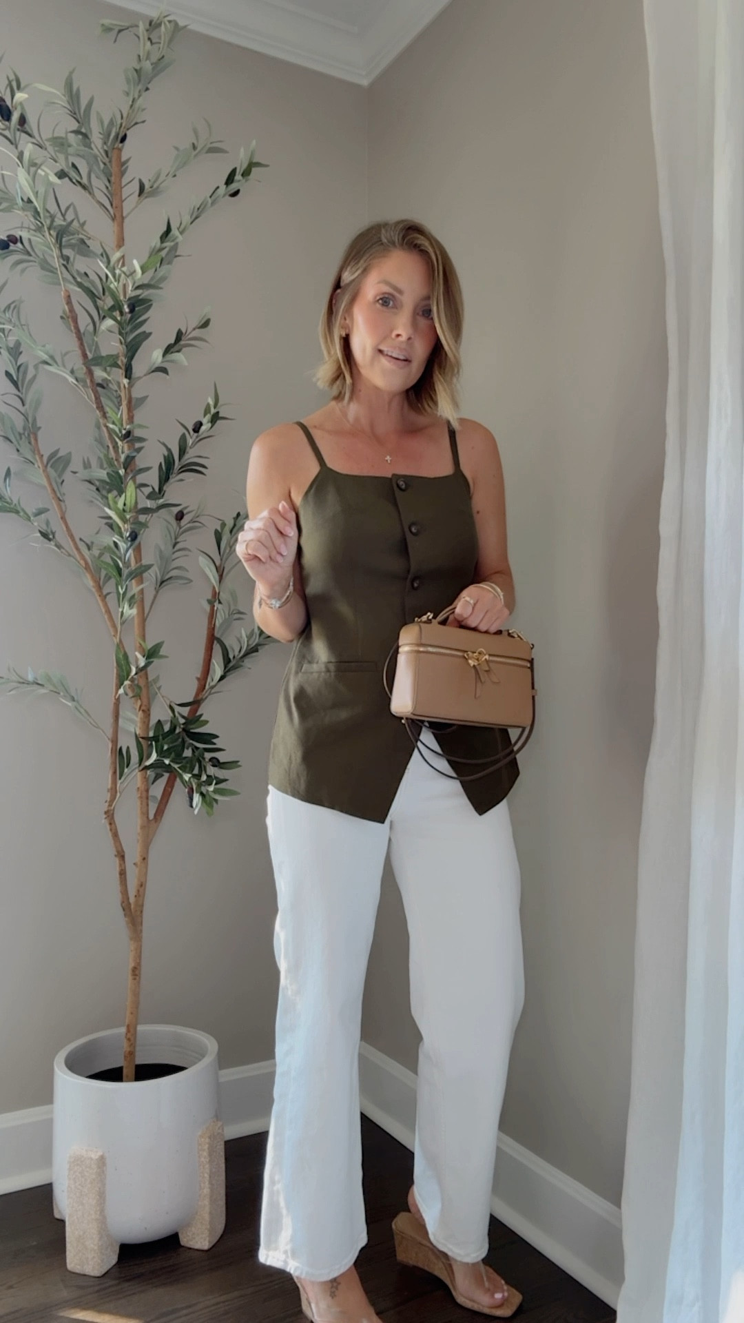 Absolutely LOVE this affirmed Walmart top! I went true to size with the XS / 24 jeans / sandals are the to size / bag is colored tiramisu

#LTKPetite #LTKootd #LTKOver40