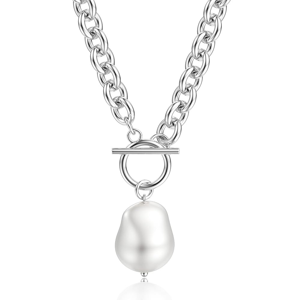 TEN MIRO 16k Chunky Gold Necklace for Women, 36'' /92cm Long Gold Chunky Heart Necklace Bold Stat... | Amazon (US)