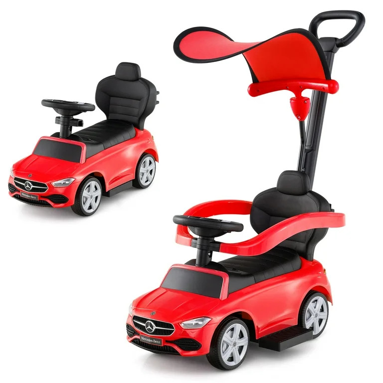 Costway 3-in-1 Mercedes Benz Push & Pedal Ride-On, Red - Walmart.com | Walmart (US)