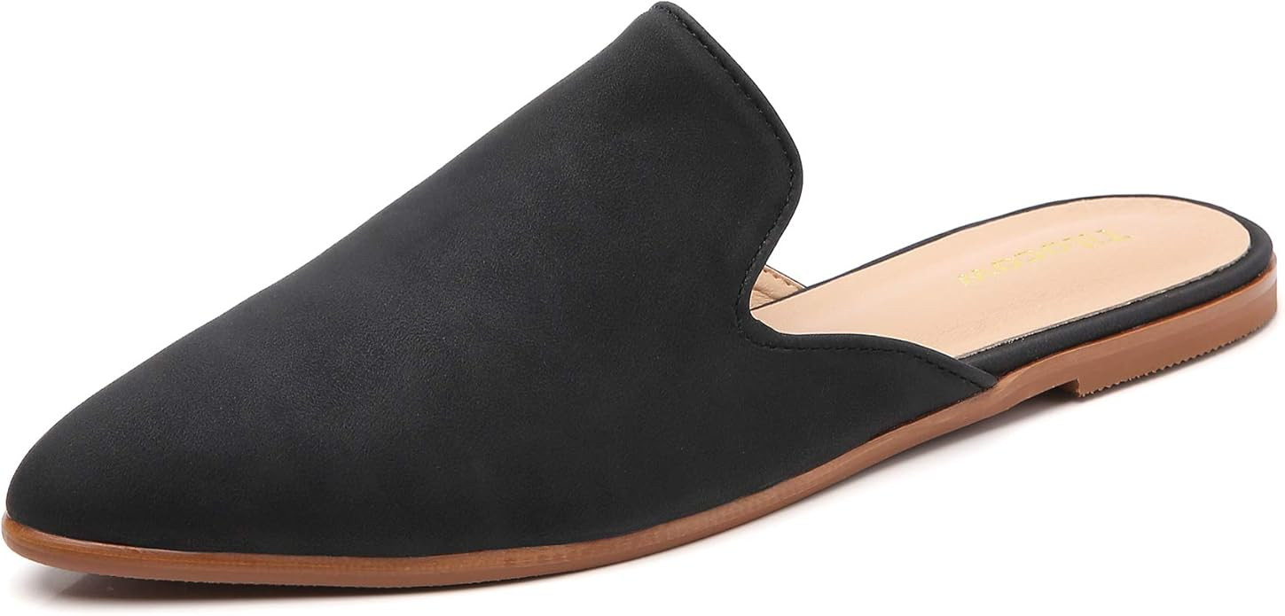 Tilocow Flat Mules for Women Closed Pointed Toe Backless Mule Sandals Comfortable Slides Mules Sh... | Amazon (US)