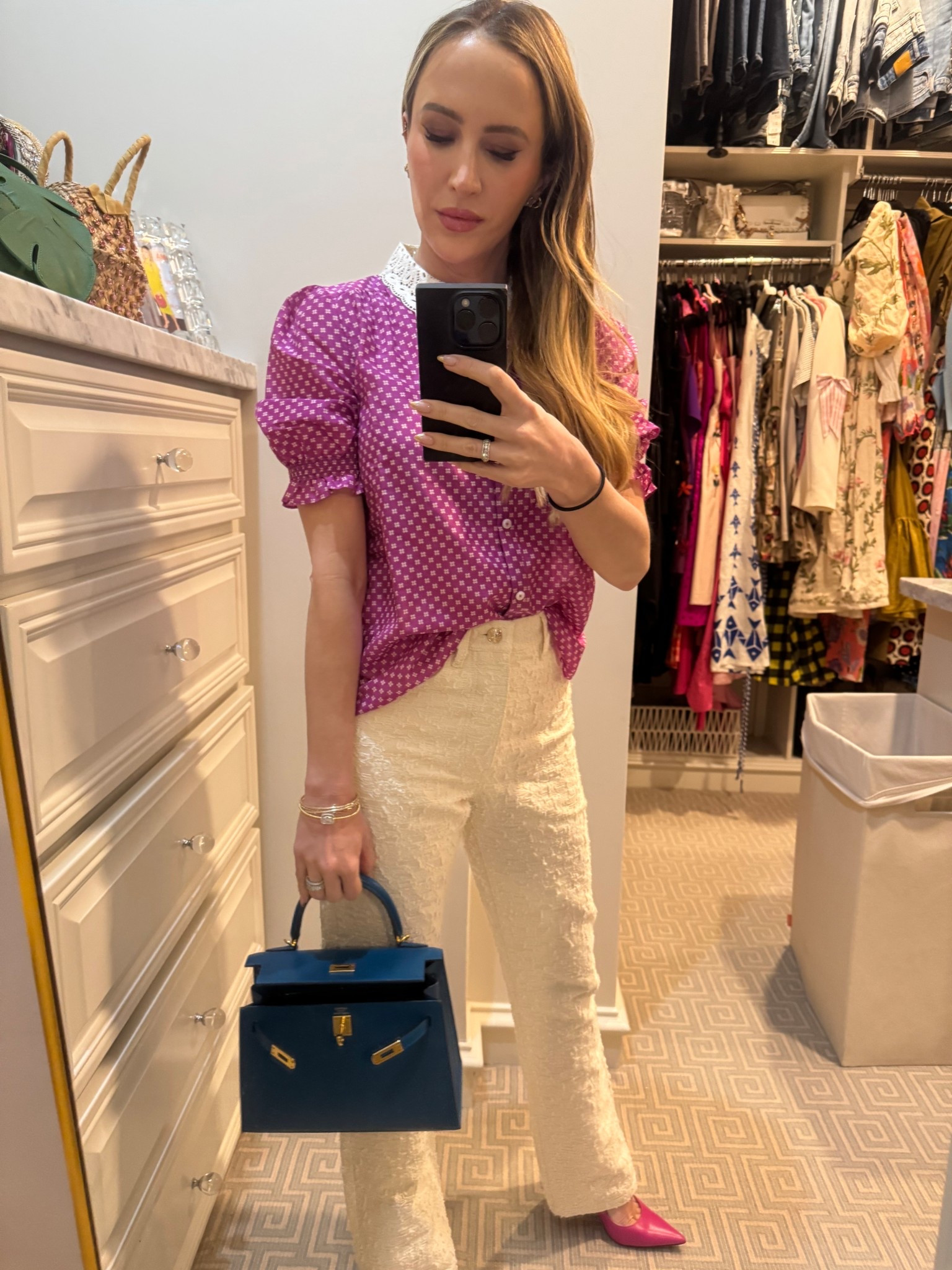 My new favorite textured jacquard denim paired perfectly with this blouse to celebrate their opening. I love the way this color popped against the texture of the pants. They are both going to be go to pieces for me this spring! 



#LTKSeasonal #LTKStyleTip #LTKOver40