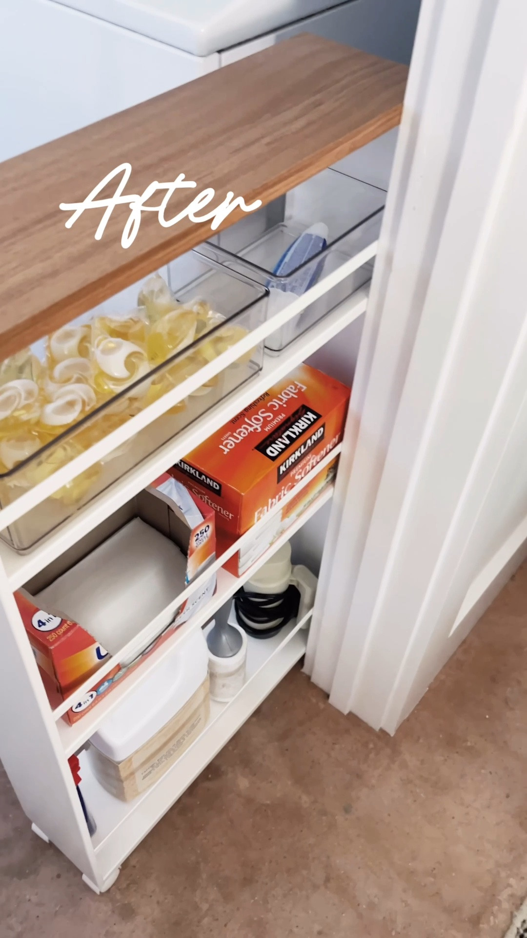 Small spaces don’t have to feel cluttered you just have to make every inch work for you.

As a professional organizer, I look for unused space that most people walk right past. Whether it’s the back of a door, the inside of a cabinet, or vertical space, those overlooked areas can make a big difference.✨
This client lacked laundry room storage and I found the perfect solution that not only worked for the space but added just the right amount of storage for her laundry needs.🧺

🛒If you want to shop this narrow cart say “LINKS” and I’ll send it over😊
#SmallSpaceOrganization #HomeOrganization #StorageIdeas #ProfessionalOrganizer #OrganizingTips

#LTKHome #LTKmomlife #LTKmorningroutine