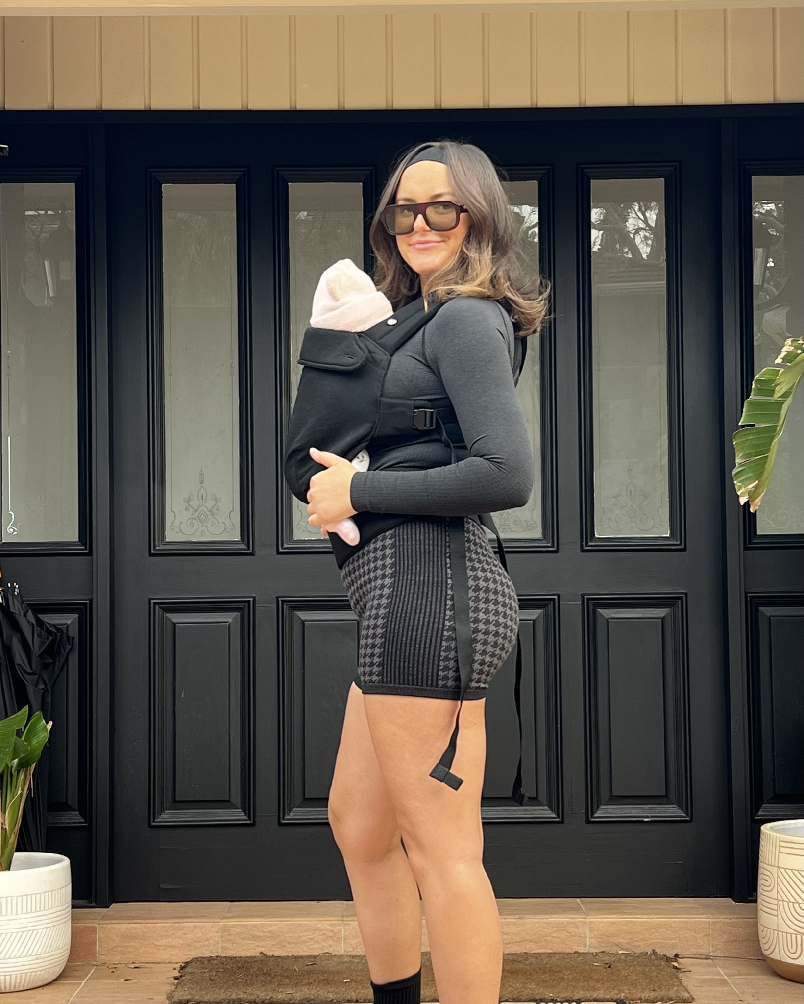 Coffee shop run.  Ft my little plus 1.

Wearing size S shorts. 

#LTKaustralia #LTKmaternity #LTKfitness