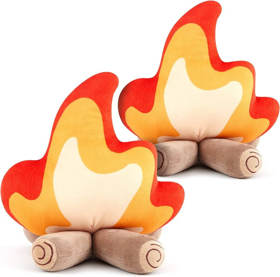 2 Pack Campfire Plush Toys Fake Fire Firewood Plush Pillow for Camping S'more Birthday Party Scen... | Amazon (US)