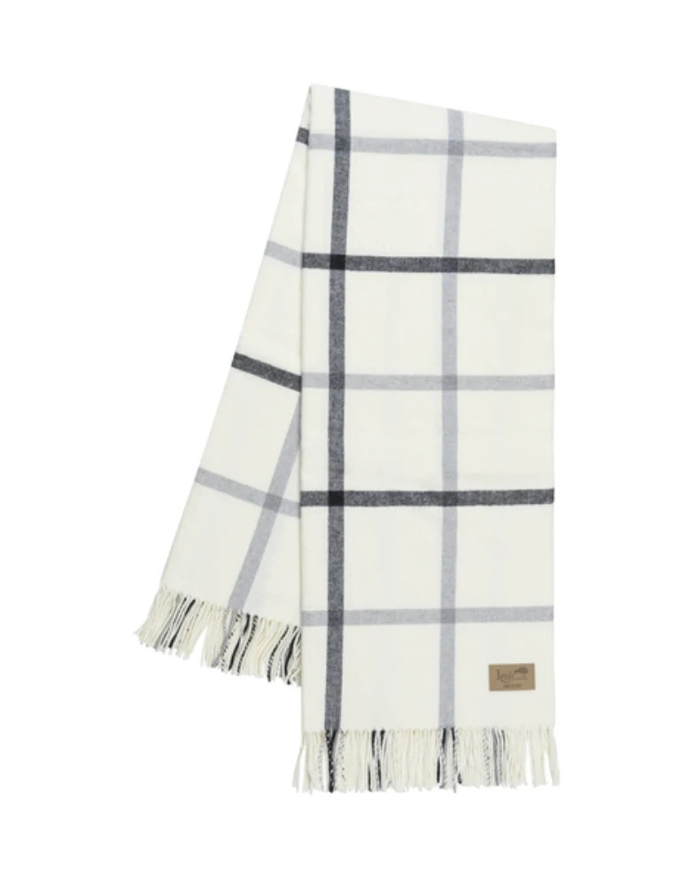 Light Gray/Graphite Tattersall Plaid Throw | House of Blum