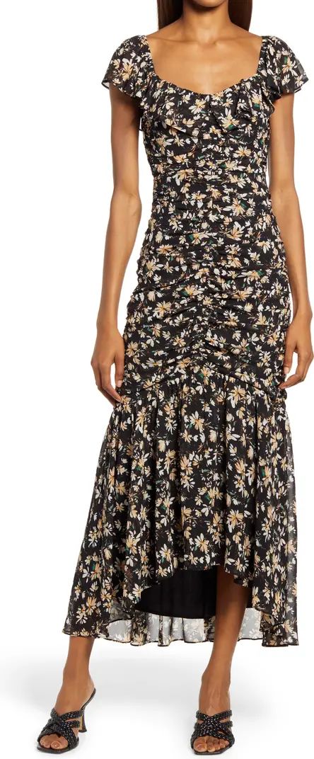 Floral Ruched Midi Dress | Nordstrom