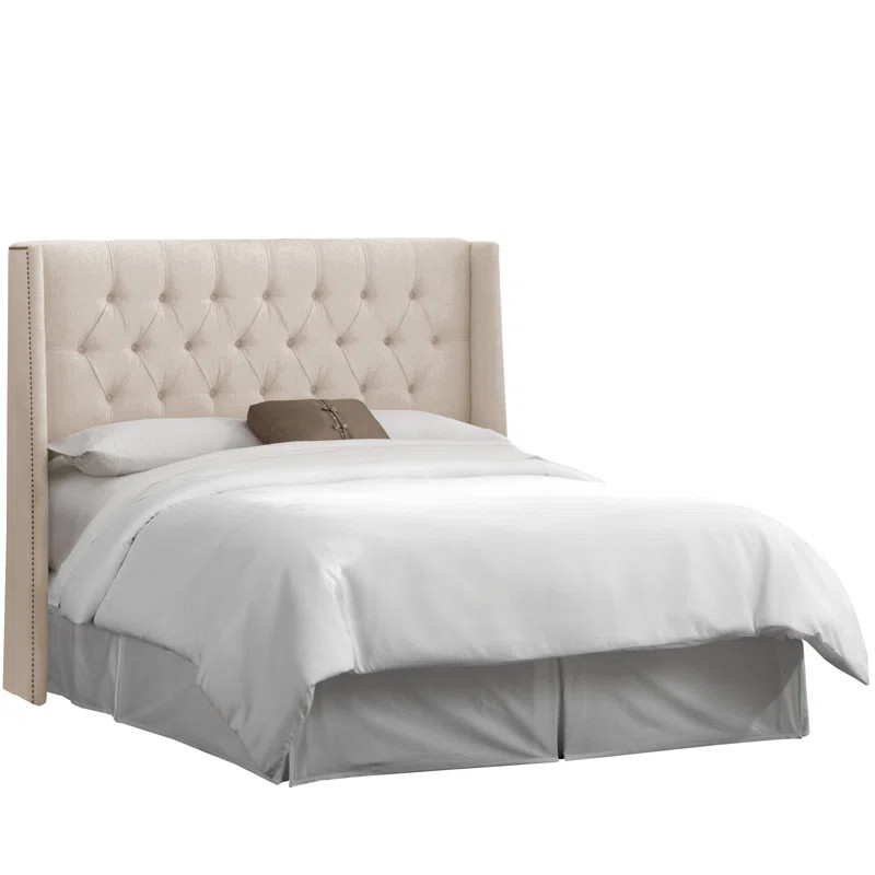 Whitingham Tufted Linen Upholstered Wingback Headboard | Wayfair North America