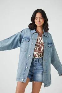 Oversized Denim Trucker Jacket | Forever 21 (US)