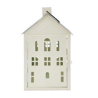 13" White Metal Lantern House | Michaels Stores