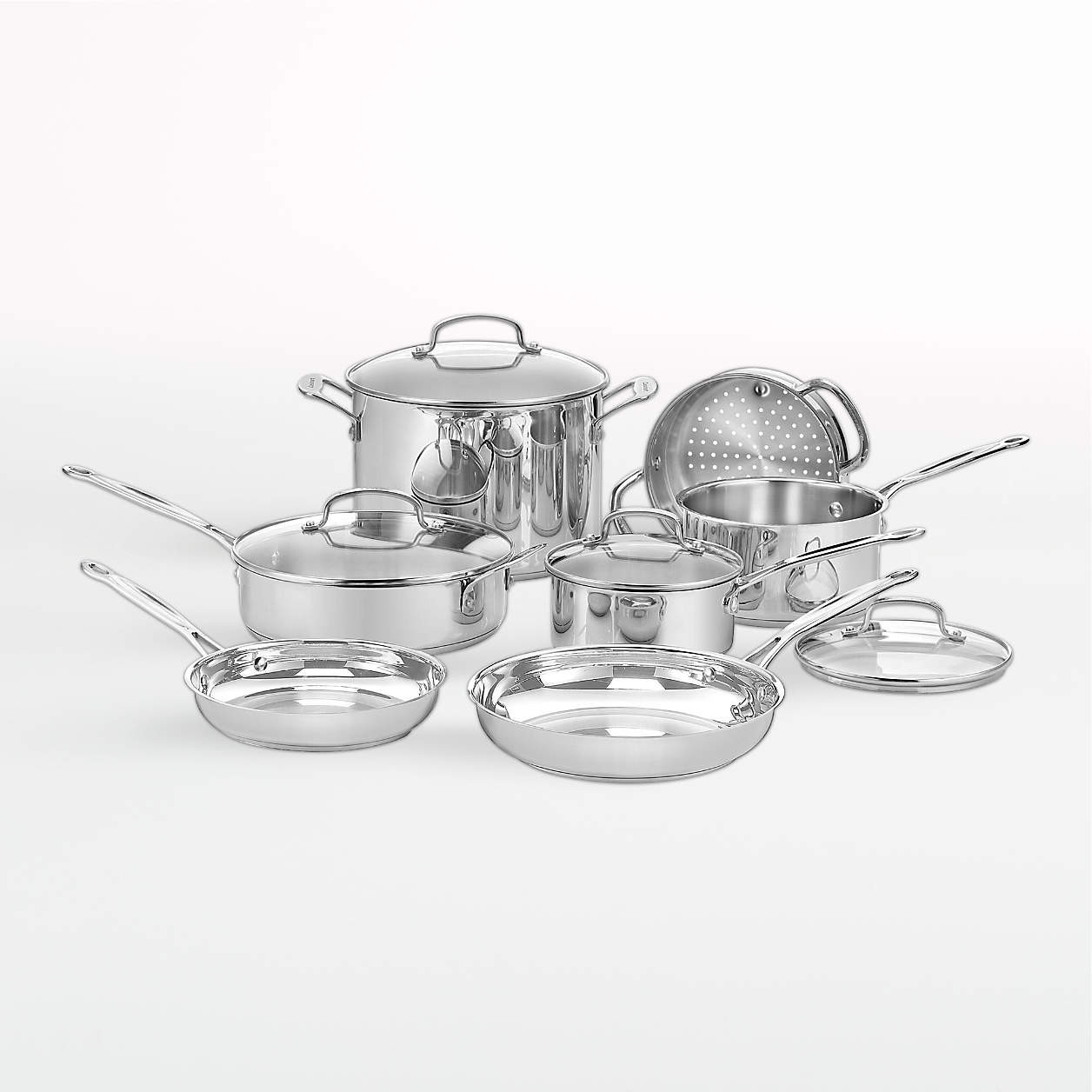 Cuisinart Chef's Classic Stainless Steel 11-Piece Cookware Set + Reviews | Crate & Barrel | Crate & Barrel