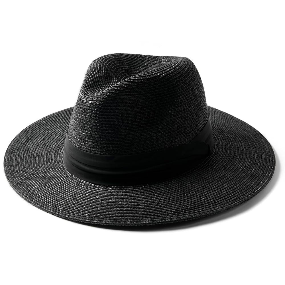 FURTALK Panama Hat Sun Hats for Women Men Wide Brim Fedora Straw Beach Hat UV UPF 80+ | Amazon (US)