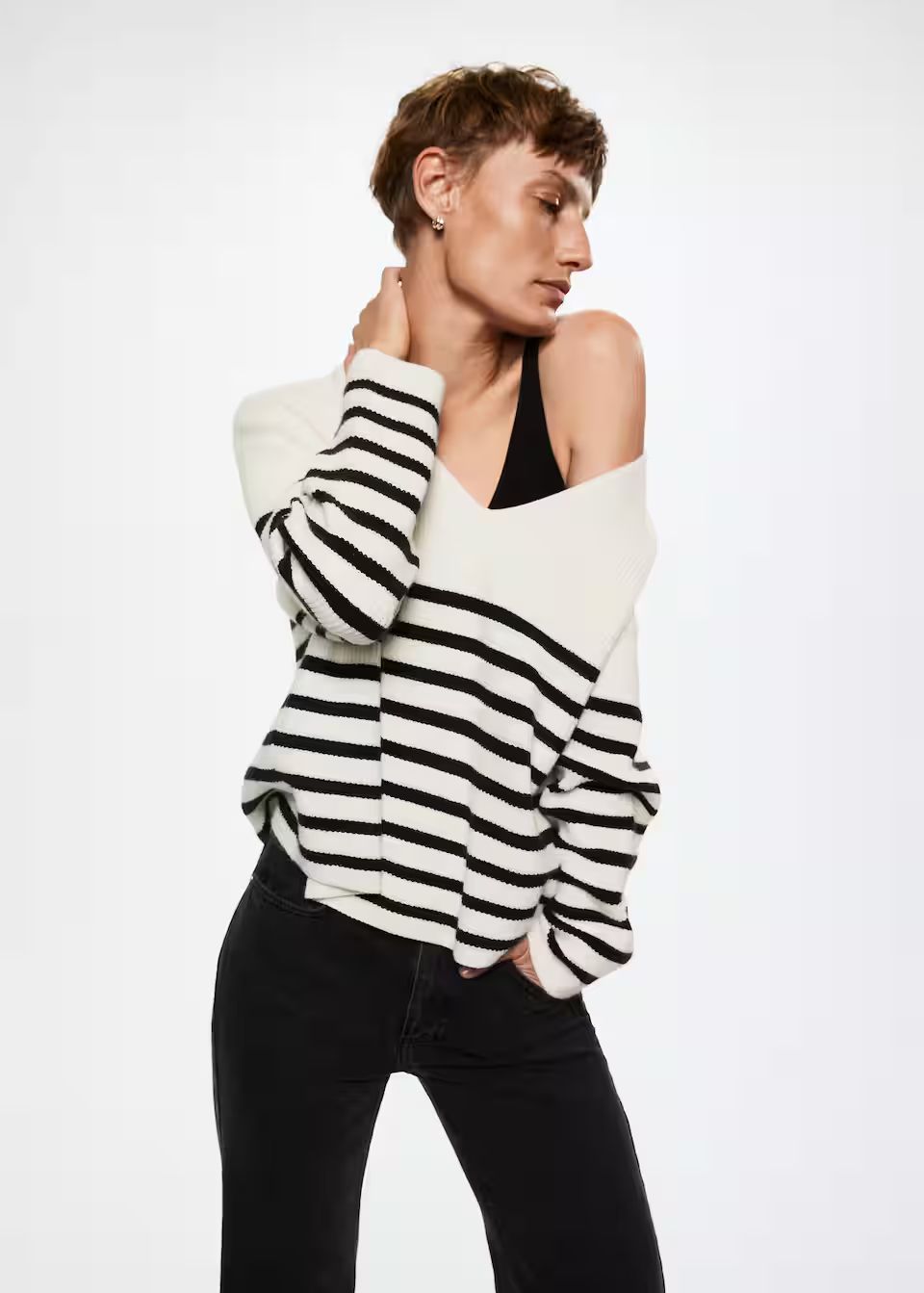 Oversized striped sweater | MANGO (US)