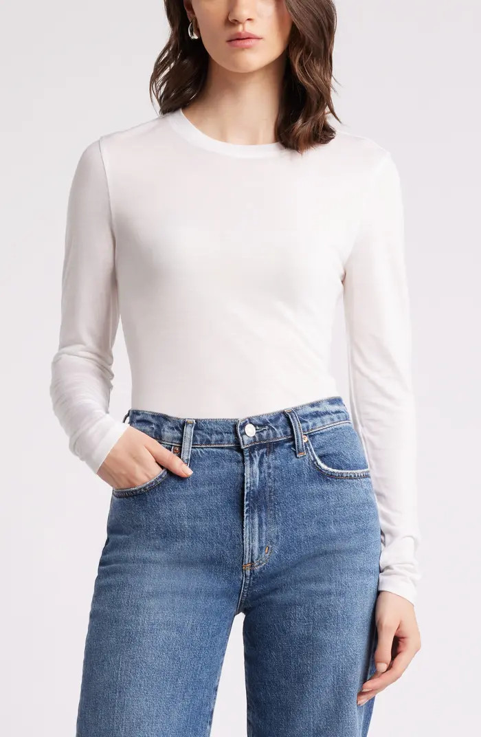 Long Sleeve Lyocell & Wool T-Shirt | Nordstrom