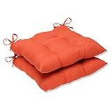Pillow Perfect Outdoor/Indoor Rave Coral Tufted Seat Cushions (Square Back), 19" x 18.5", Orange, 2  | Amazon (US)
