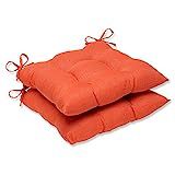 Pillow Perfect Outdoor/Indoor Rave Coral Tufted Seat Cushions (Square Back), 19" x 18.5", Orange, 2  | Amazon (US)