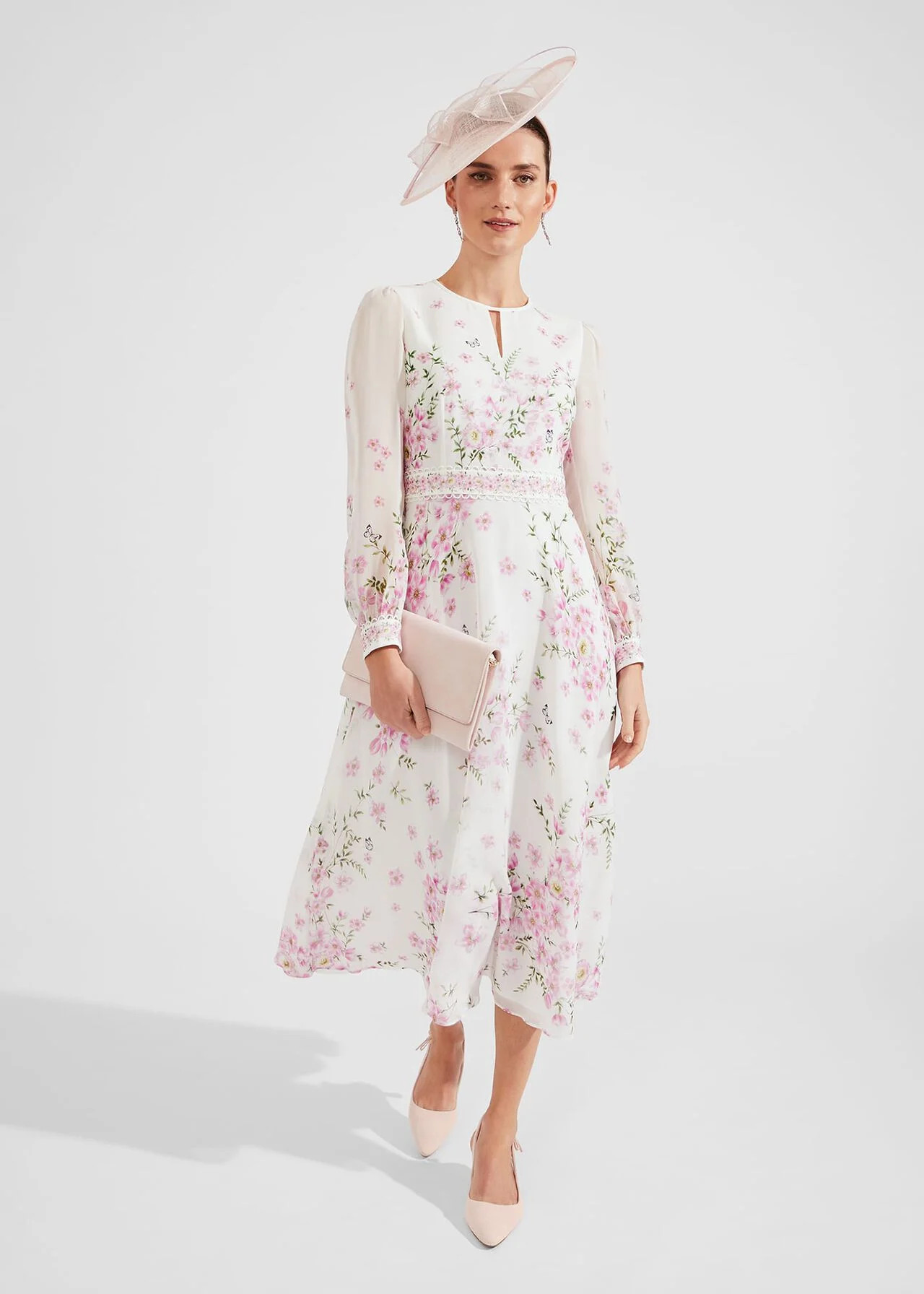 Petite Skye Floral Silk Dress | Hobbs