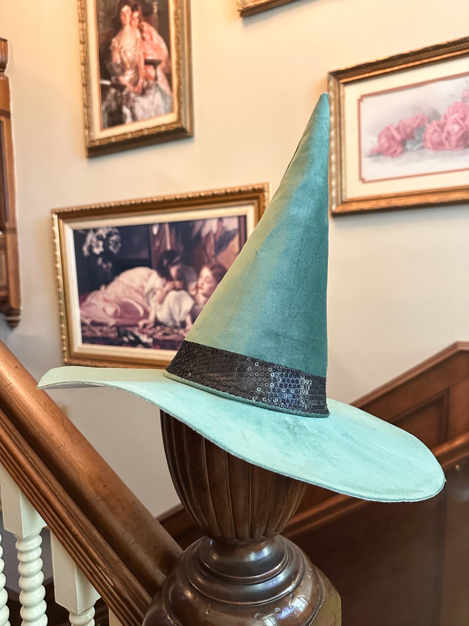 A pretty green witch hat Halloween decoration! Currently on sale under $5.00!

#LTKSeasonal #LTKHome #LTKHalloween