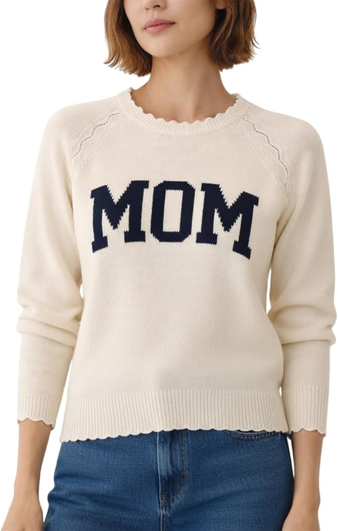 Personalized Sweater for Women, Custom Mama Short Sleeve Sweater, Gift for Mom Grandma Birthday M... | Amazon (US)