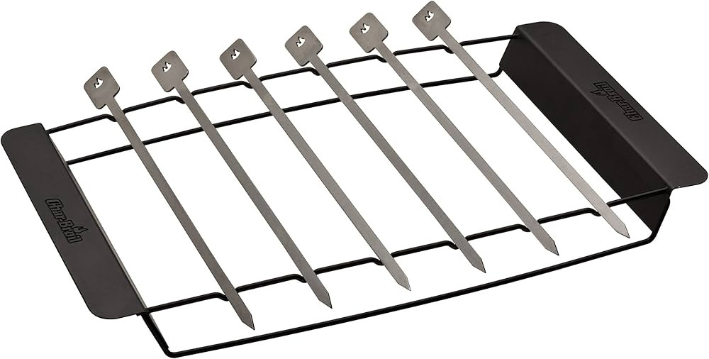 Char-Broil 140587 - Premium Skewer Set and Rack, Stainless Steel, 44.7x24.5x4 cm | Amazon (UK)