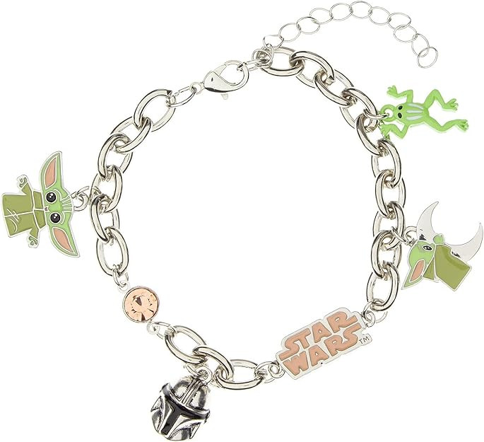 Bioworld Star War The Mandalorian Grogu Baby Yoda Chain Link Charm Bracelet | Amazon (US)