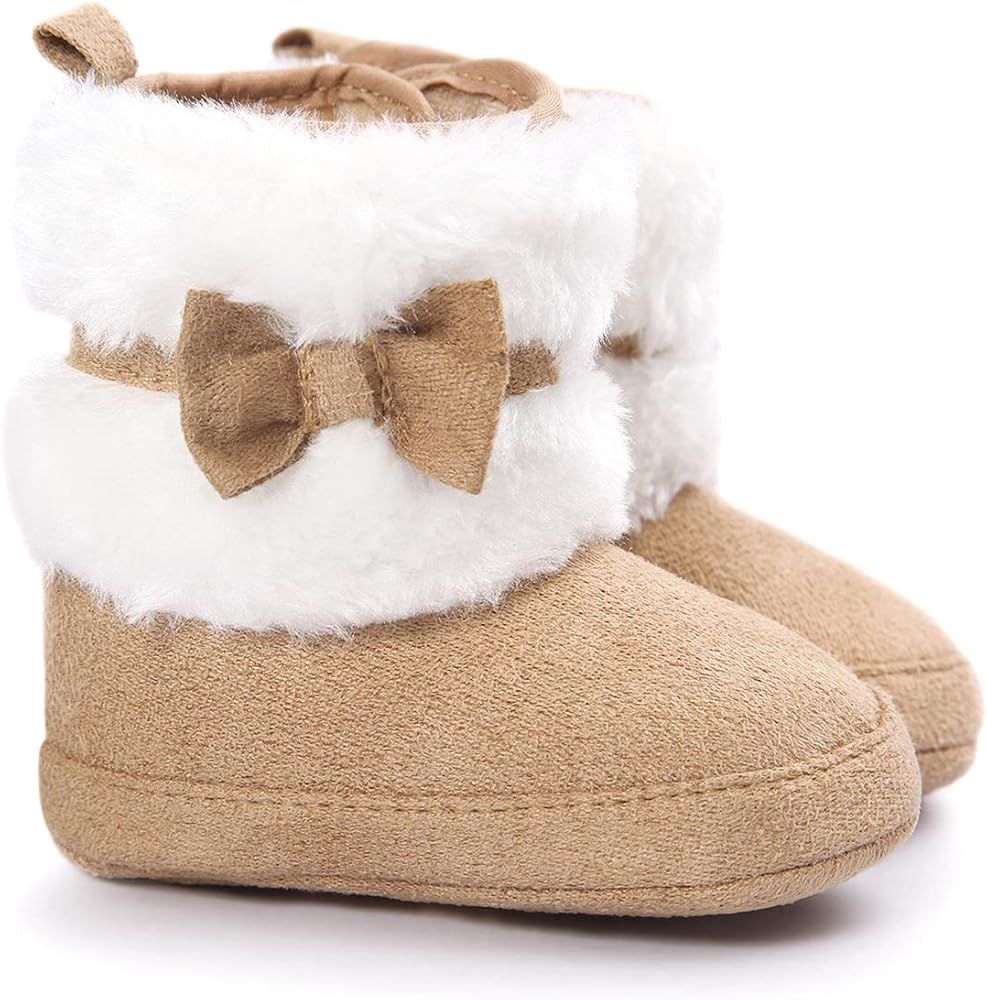 LIVEBOX Prewalker Toddler Boots Premium Soft Anti-Slip Sole Warm Winter Boots for Infant Baby Gir... | Amazon (US)
