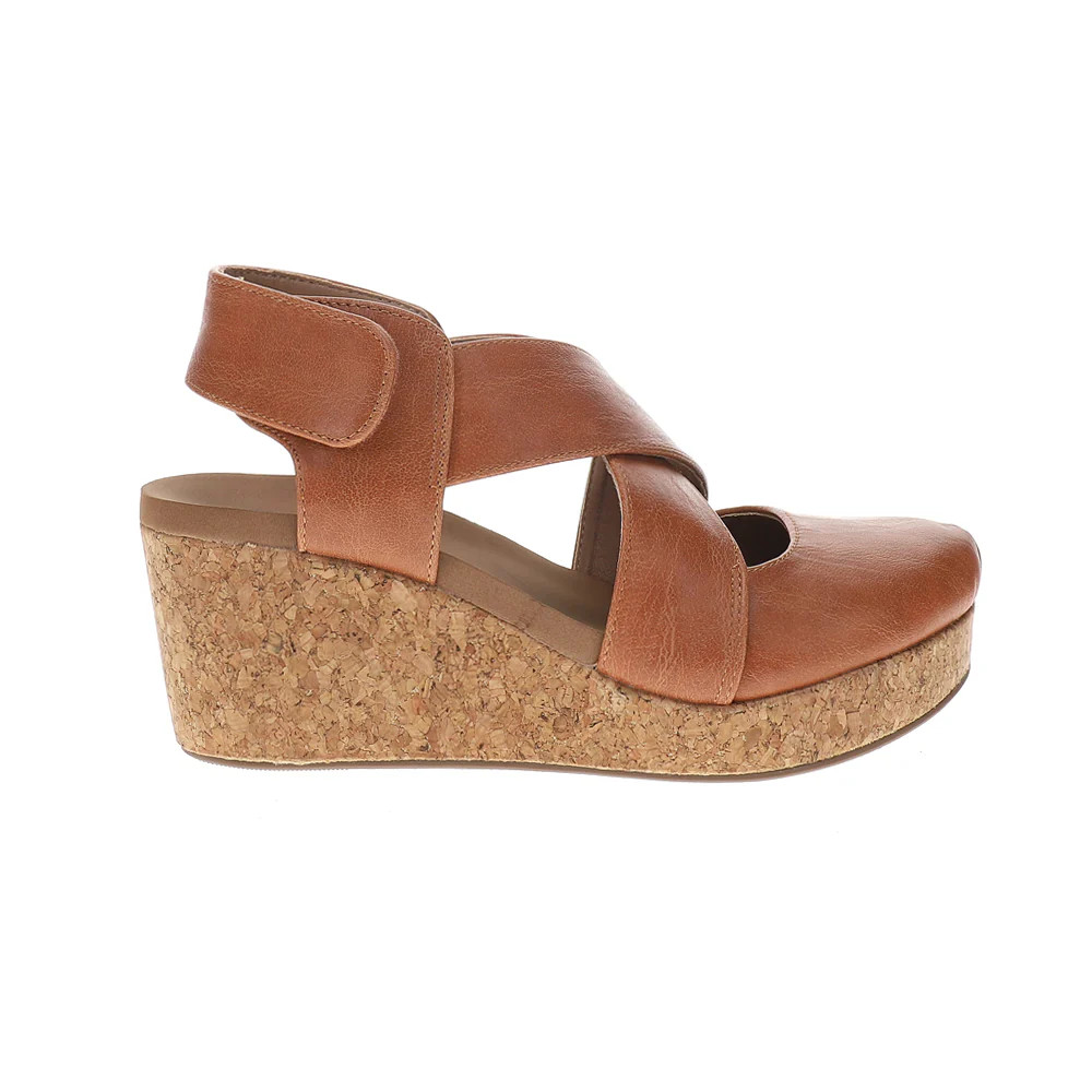 Shop Brown Womens Case Closed Wedge Sandals | Shoebacca