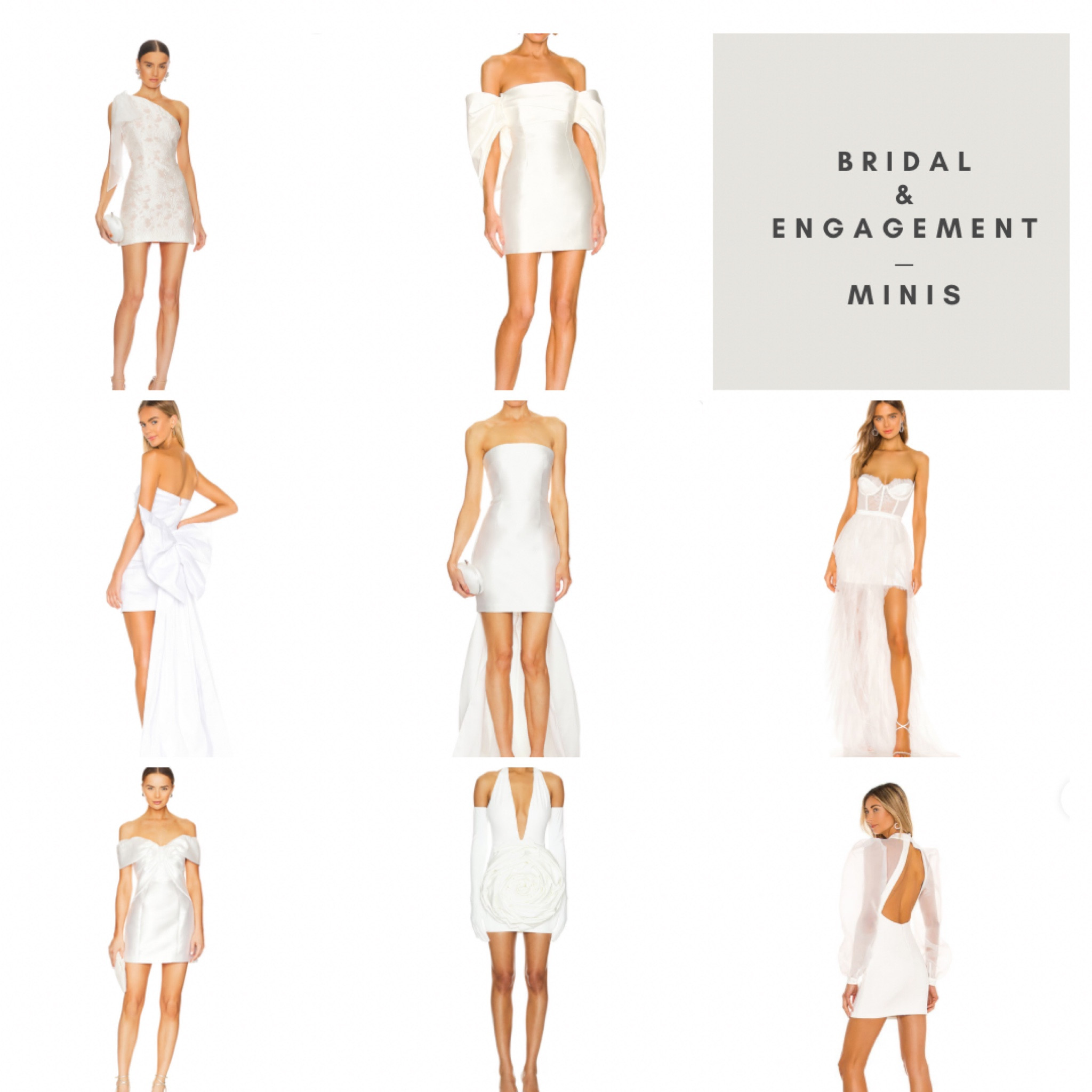 Bridal inspiration: white mini dresses! 🤍

Perfect for engagement photoshoots, bridal showers, even bachelorette parties! 

#LTKWedding #LTKStyleTip #LTKParties