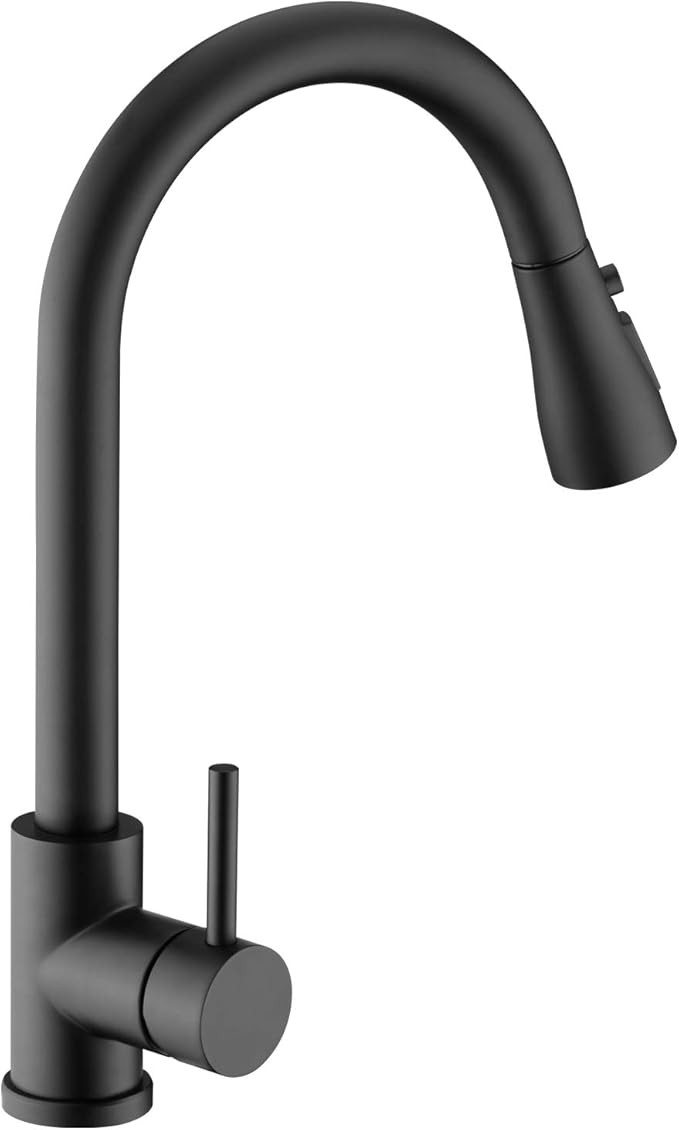 Sink Faucet, Black Kitchen Faucet with Pull Down Sprayer VFauosit Commercial Stainless Steel Laun... | Amazon (US)