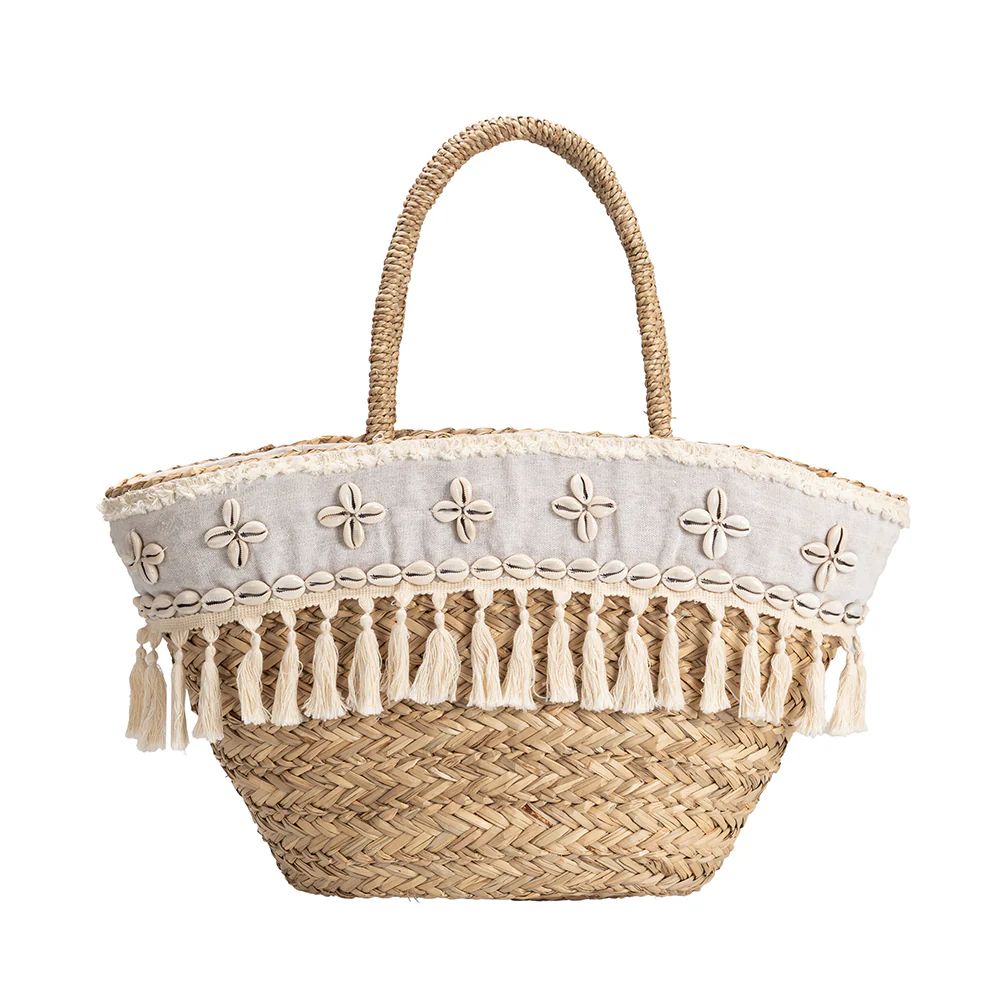 Sea Shell Arielle Large Straw Tote Bag | Melie Bianco | Melie Bianco