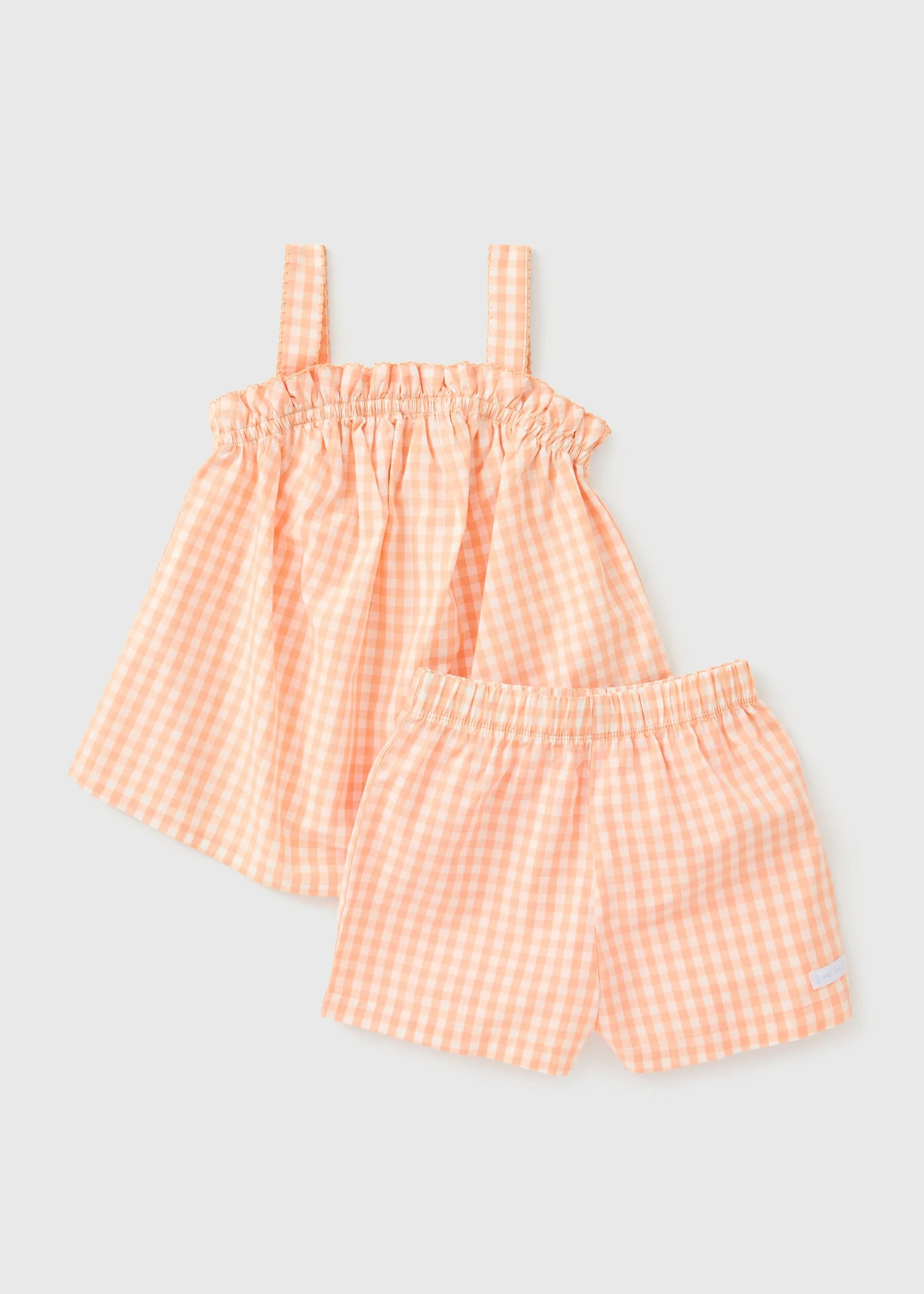 Girls Orange Gingham Top & Short Set (4-13yrs) | Matalan (UK)