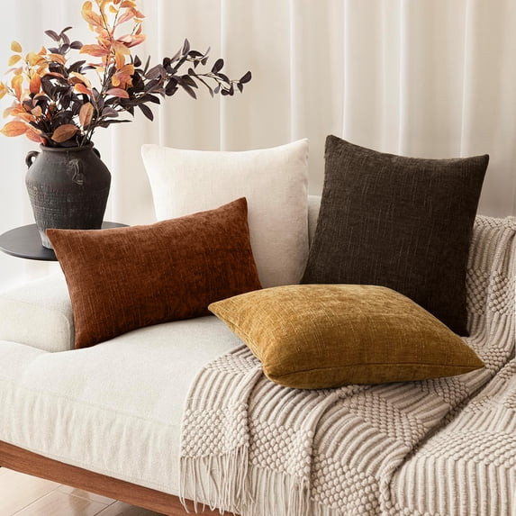 SUSIELADY Pack of 2 Decorative Throw Pillow Covers, 18x18 Inch, Soft Textured Square Cushion Cove... | Walmart (US)