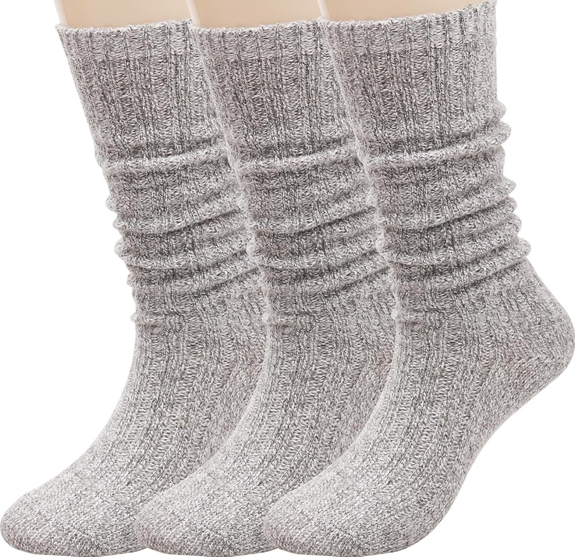TINTAO 3 Pairs Women Winter Wool Cable Knit Crew Knee High Boot Socks,Size 5-11 W605 | Amazon (US)