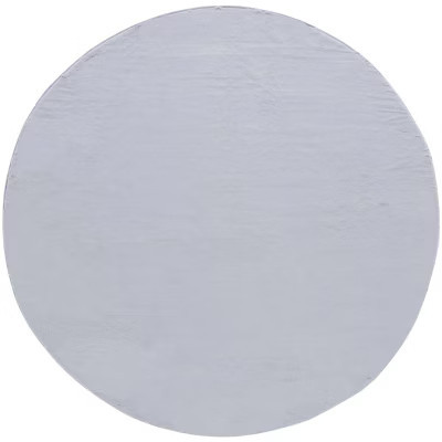 Faux Rabbit Fur FRF976 Machine Washable Skid-Resistant Power Loomed Indoor Area Rug - Light Grey - 6' Round - Safavieh | Target