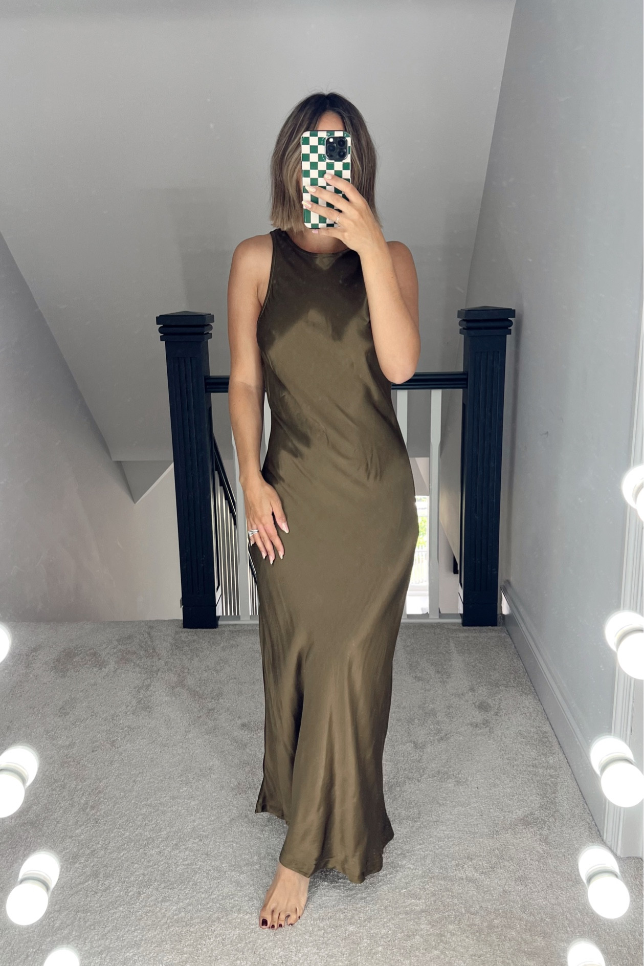 Frankie’s faves, Green satin dress, slip dress, silk dress, halterneck, Karen millen 

#LTKSeasonal #LTKstyletip #LTKeurope