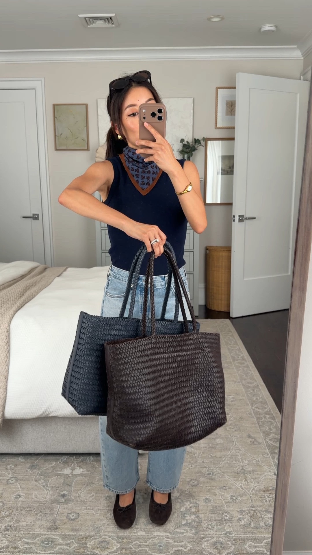 Last day of LTK20 discount!
• Woven leather tote - My favorite work / mom / travel bag that fits my laptop and much more. 
• Barrel leg jeans 24 short, mid-rise relaxed fit, perfect length for petites 
• Cotton shell tank XXS 
• Cotton bandana 
• old ballet flats 5.5 
• Oval sunglasses 

#madewell @Madewell #ad #madewellpartner

Everyday bag, bags for errands, petite friendly jeans, easy mom outfit

#LTKTravel #LTKPetite #LTKmomlife