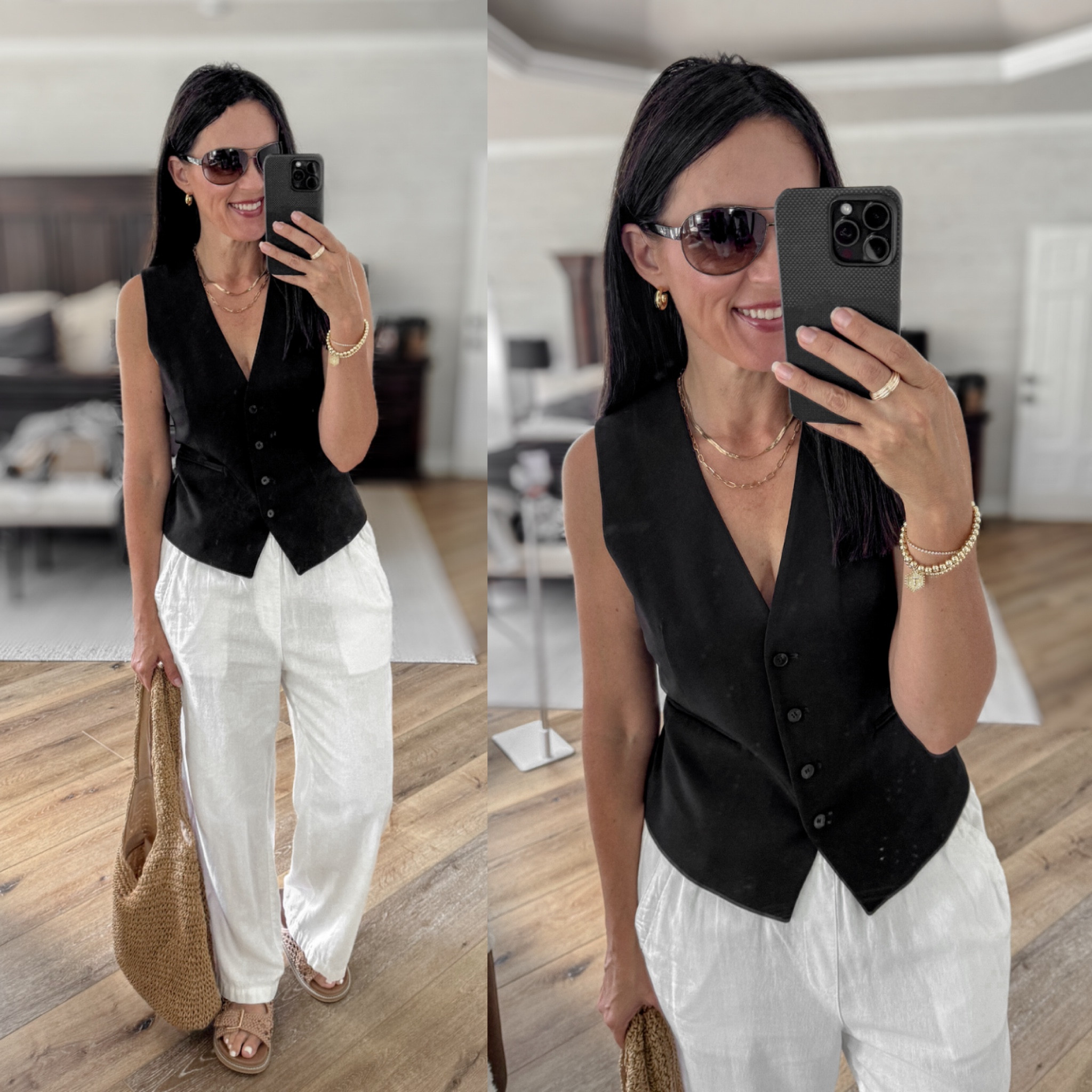 The 3-color styling rule works every time!

Sizing:
Vest-fitted, in medium
White linen pants-wearing medium 

Casual outfit | no shorts | summer outfit | elevated casual | suit vest | 

#LTKOver40 #LTKFindsUnder50 #LTKStyleTip