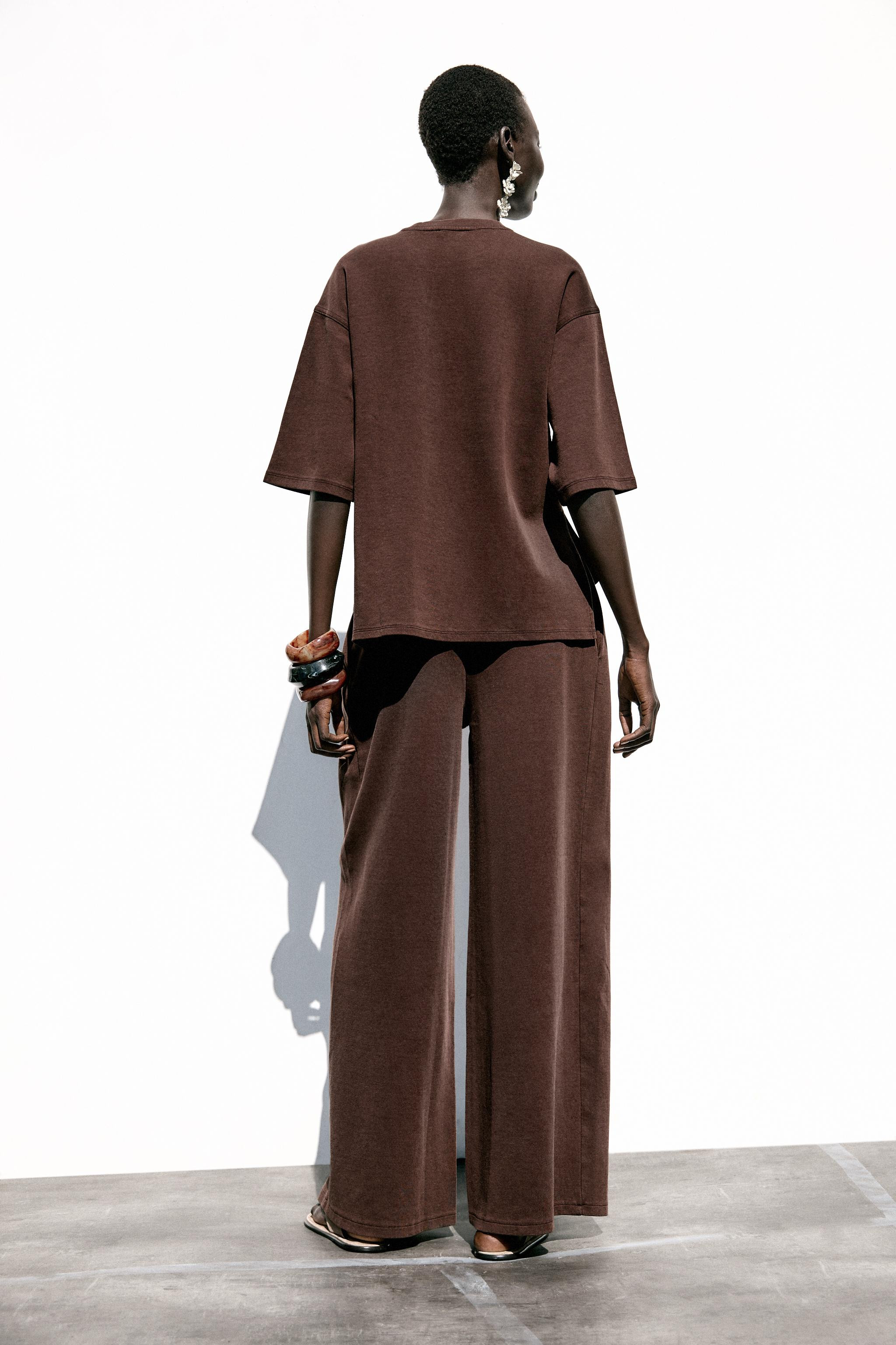 WASHED EFFECT INTERLOCK PANTS | Zara US