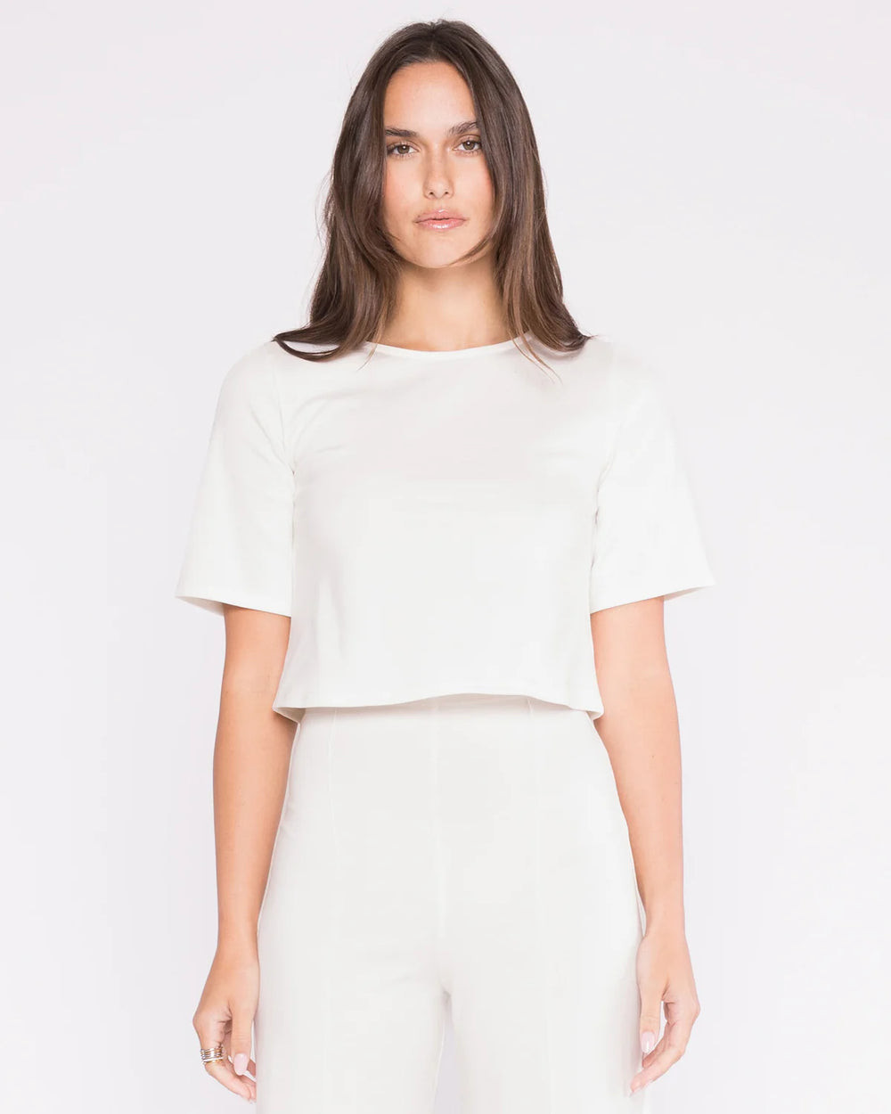 Ripley Rader Off-White Ponte Knit Short Sleeve Top | House of 29