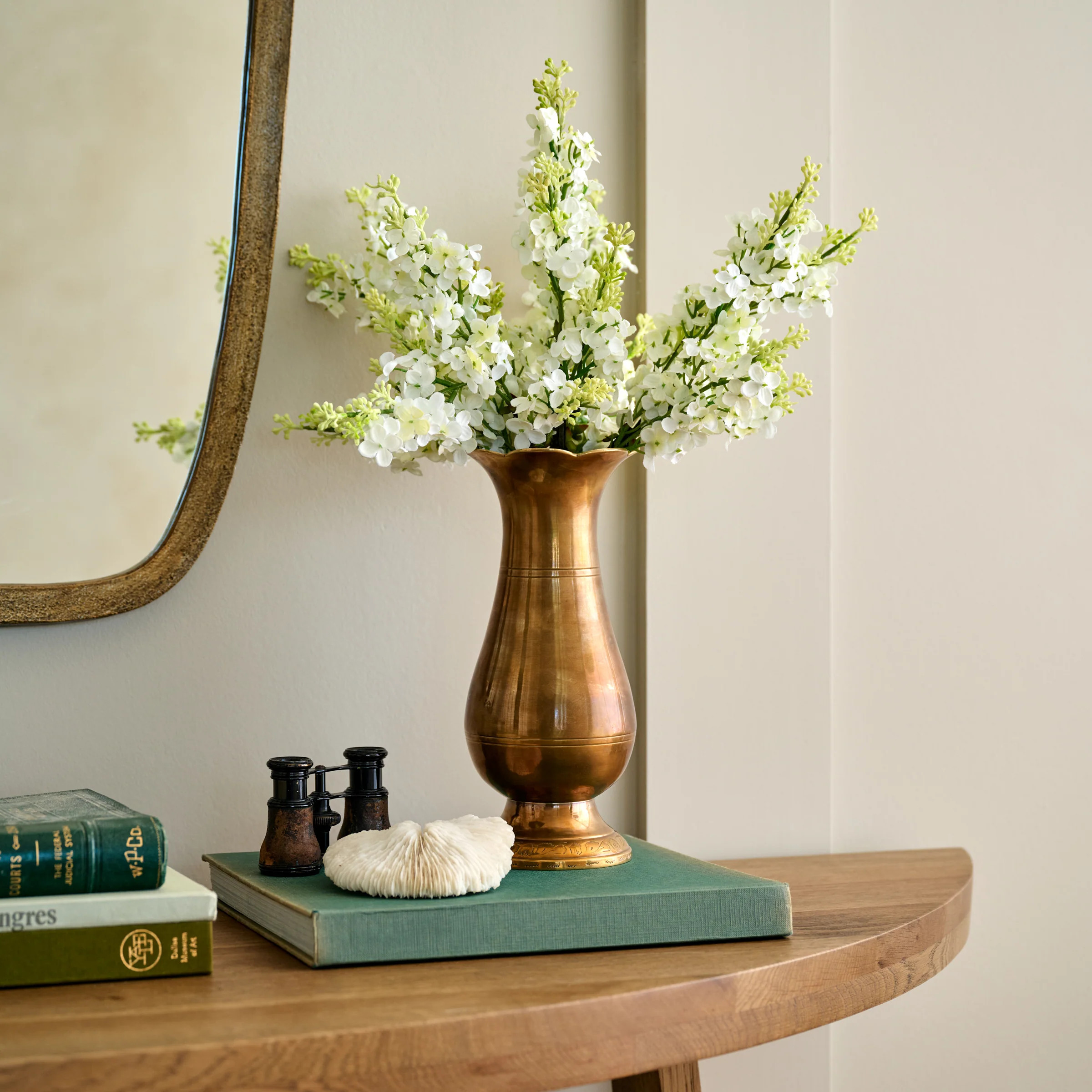 Anna Antiqued Solid Brass Vase | Magnolia