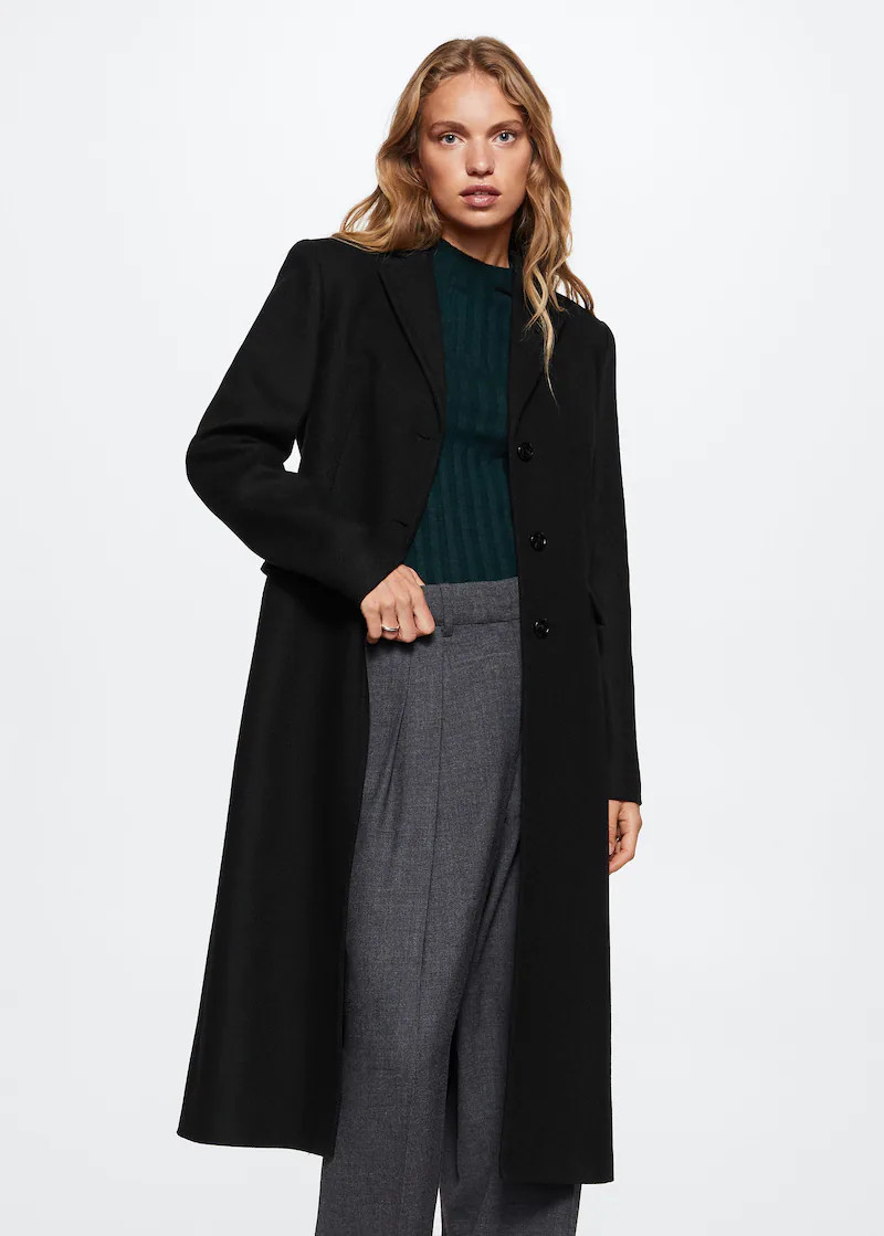 Fitted coat with buttons | MANGO (US)