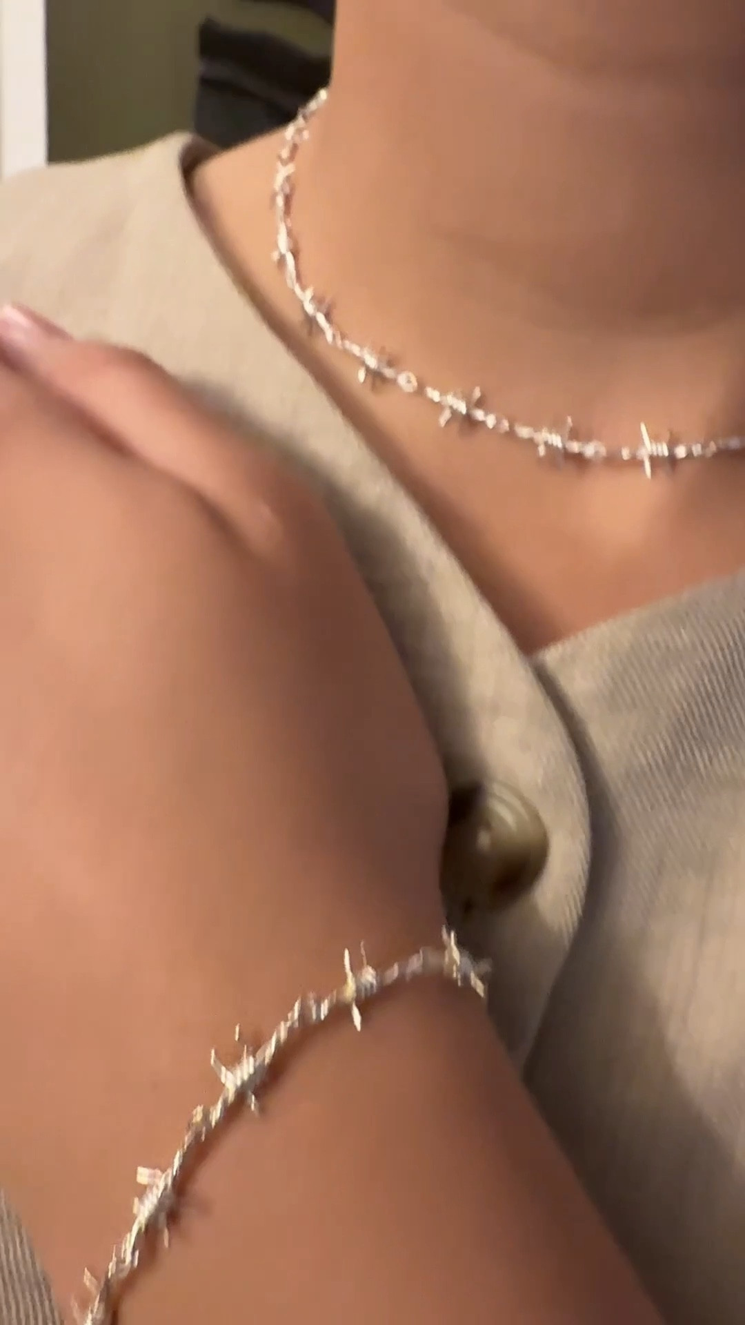 Edgy meets elegant ⚡️ styling my silver barb wire choker + bracelet from The M Jewelers for major attitude in the city streets.
They emphasize sourcing materials from trusted suppliers and encourage jewelry recycling + upcycling — an edgy look with a conscious touch.”

#TheMJewelers #BarbedWireChoker #SilverJewelryStyle #EdgyElegance #SustainableStyle #ConsciousFashion #LowToxLiving #EcoStyle #MinimalistJewelry #RecycledJewelry 

#LTKSeasonal #LTKOver40 #LTKTravel