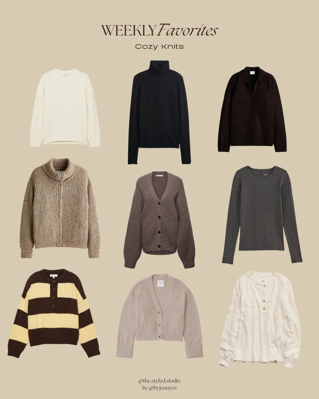 This week’s Weekly Favorites is all about cozy knits for fall, from chunky cable knits and ribbed turtlenecks to oversized cardigans and striped sweaters. Cozy textures, classic silhouettes, and effortless style for the season.

#LTKStyleTip #LTKSeasonal #LTKFindsUnder100