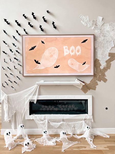 Halloween decor. Samsung Frame tv Halloween art. Bats, Ghosts, boo. 

#LTKHalloween #LTKSeasonal #LTKhome
