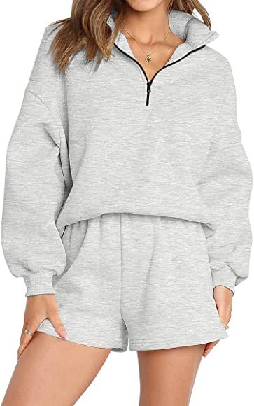 AUTOMET Women's Fashion Oversized 2 Piece Lounge Sets Fall Outfits 2022 Long Sleeve Cozy Casual P... | Amazon (US)