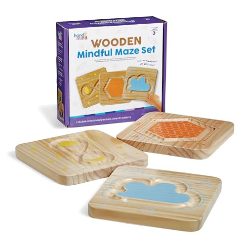 hand2mind Wooden Mindful Maze Set, Tactile Sensory Toys, Sensory Board, Anxiety Relief Items, Mindfulness for Kids, Social Emotional Learning, Calming Corner Classroom, Calm Down Corner Supplies | Amazon (US)