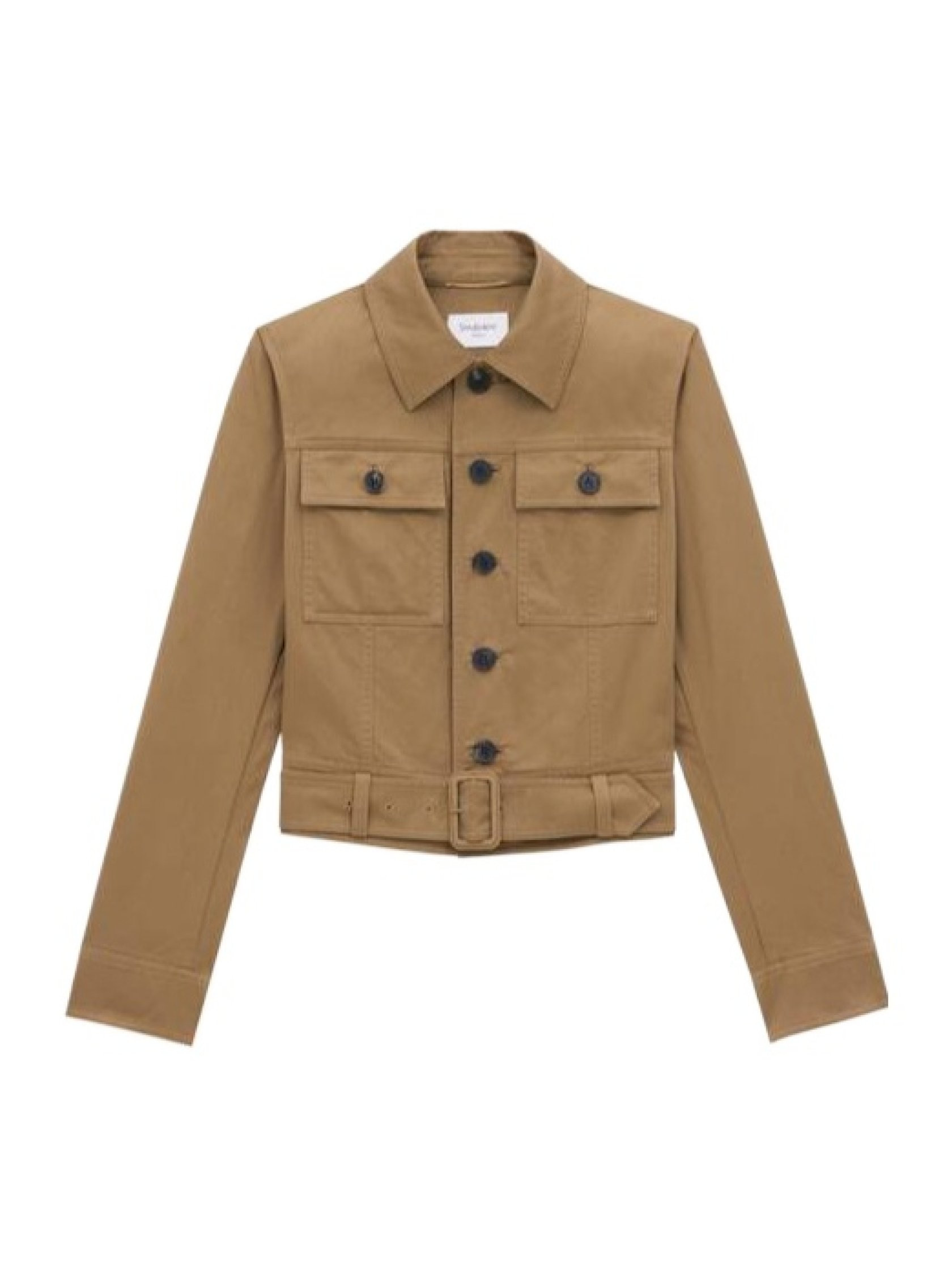 Saint Laurent Button-Up Belted Cropped Jacket | Senser US