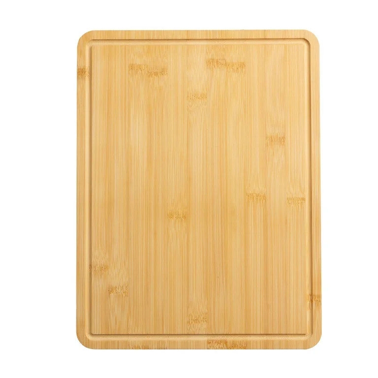 Mainstays 11" x 14.5" Non-slip Bamboo Cutting Board, 100% Natural Bamboo Color, with Juice Groove | Walmart (US)