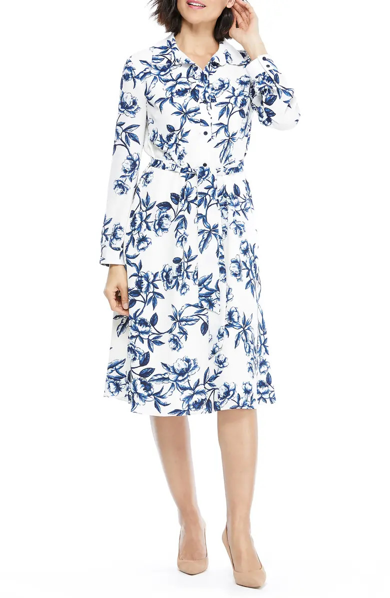 Floral Long Sleeve Shirtdress | Nordstrom